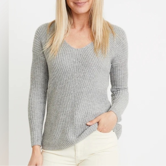 Marine Layer Elisa Pullover Cashmere Blend Sweater Grey Women’s Size Small - Picture 1 of 9